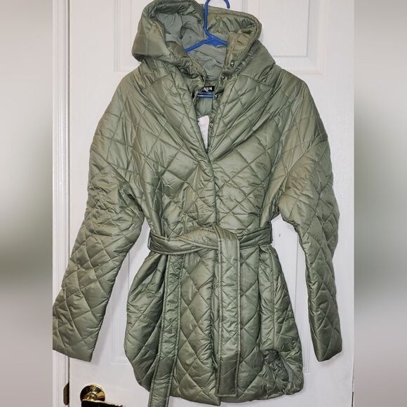 BTFBM NWT Hooded, Quilted, Puffer Coat, Silvery Blue - Picture 1 of 10